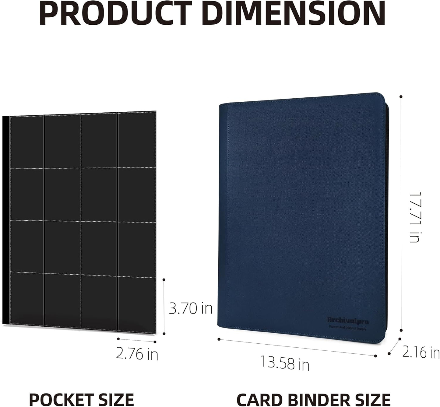 16 Pockets Premium Card Binder 1024 Cards Trading Card Binders Side Load Card Storage Display Album(16 Pocket 1024 Card Slot,Blue)