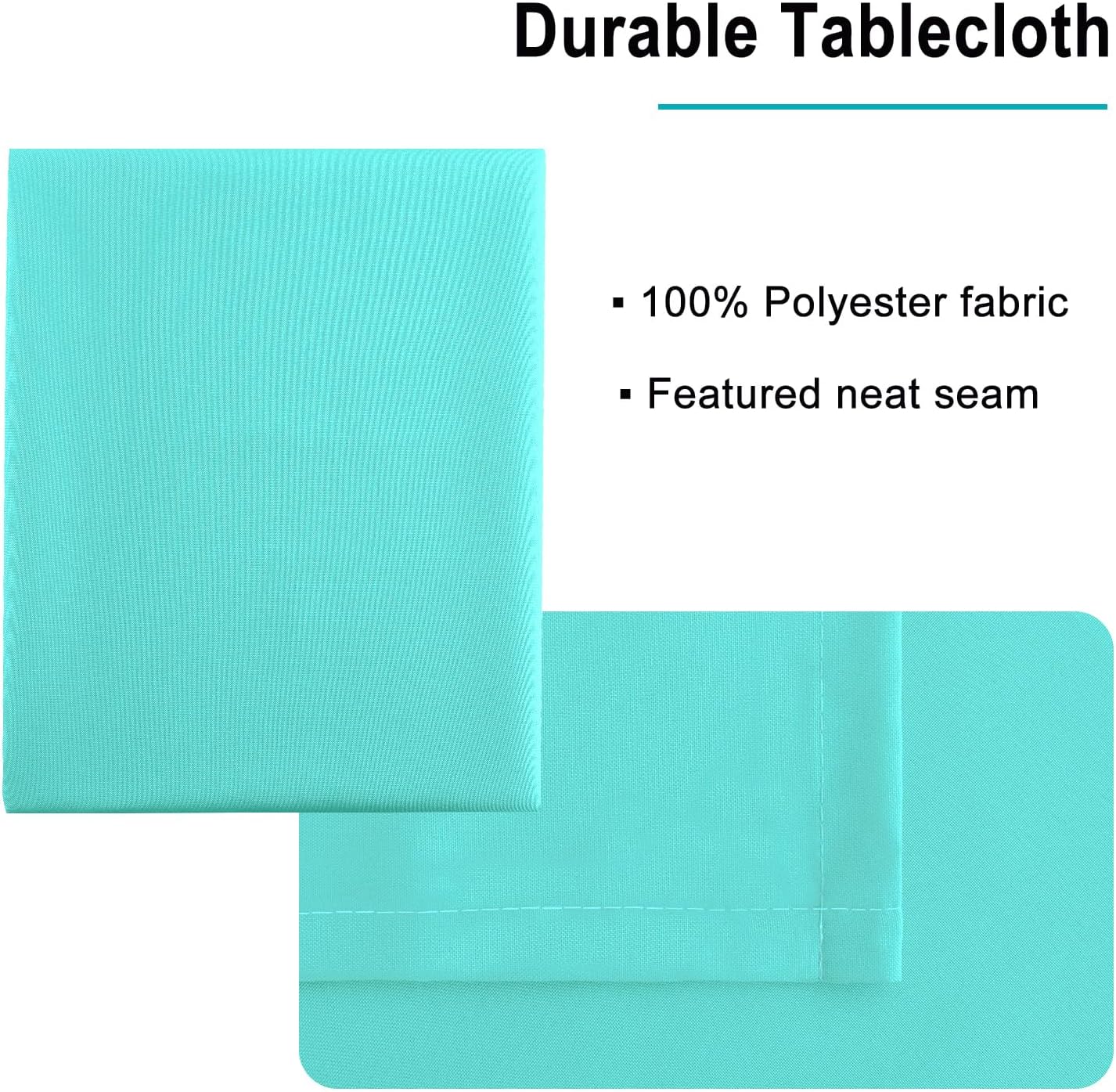 Hiasan Light Blue Square Tablecloth - Waterproof and Spillproof Restaurant Washable Polyester Table Cloth for Dining Room, 54 x 54 Inch