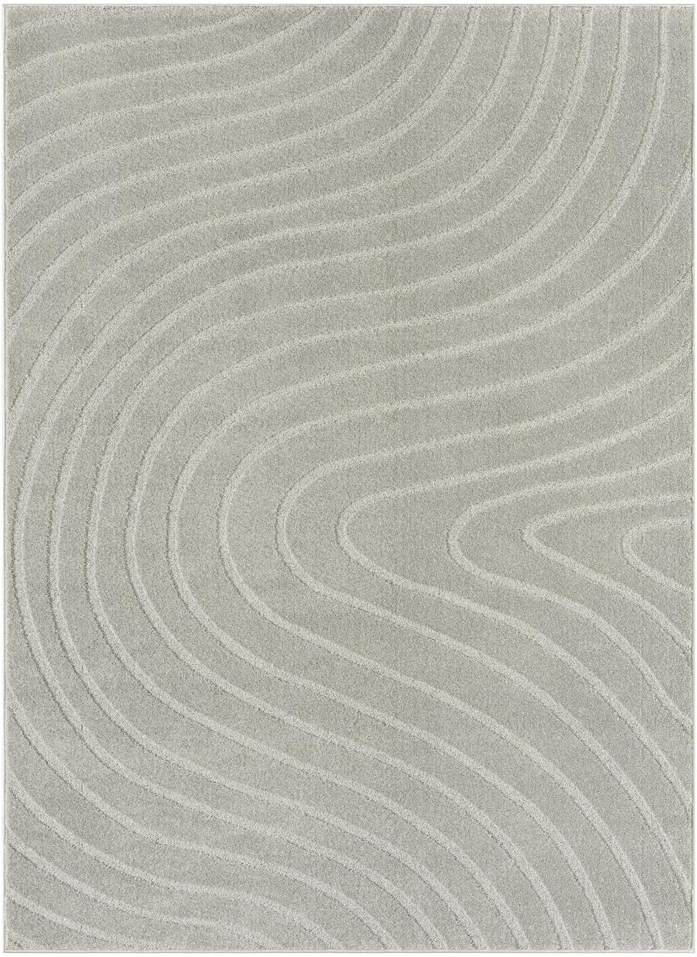 LUXE WEAVERS Modern Geometric Wave Gray 5x7 Area Rug