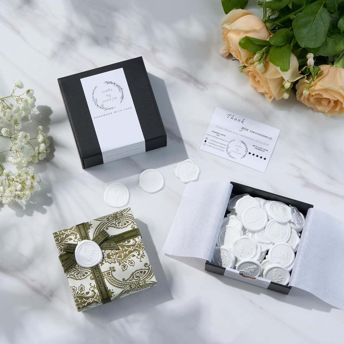 Wax Seal Stickers (60 Pcs, 3 Designs in 1 Pack) Premium Envelope Seal Stickers for Wedding Invitation Envelopes, Adhesive Wax Seals, Perfect for Seating Chart, Gift Wrapping