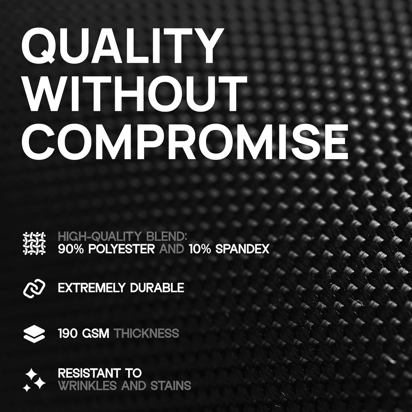 White Classic Stretch Spandex Table Covers 8FT, Pack of 2 Fitted Tablecloths for Rectangle Tables, Stretchy Wrinkle Resistant Folding Table Cover, Black