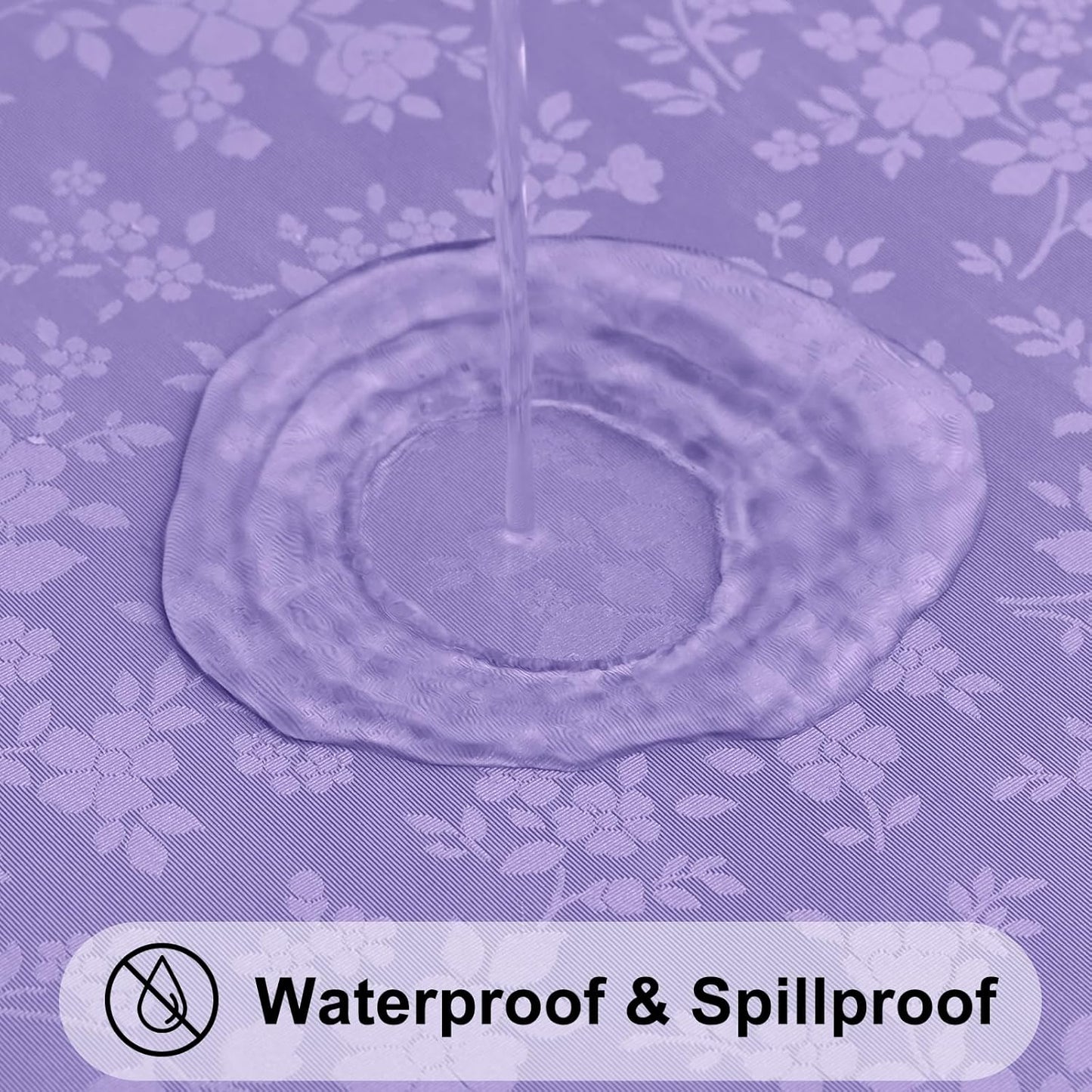 Smiry Rectangle Table Cloth, Waterproof Heavy Duty Vinyl Tablecloths, Wipeable Washable Table Cover for Kitchen and Dining Room (Purple, 52" X 70")