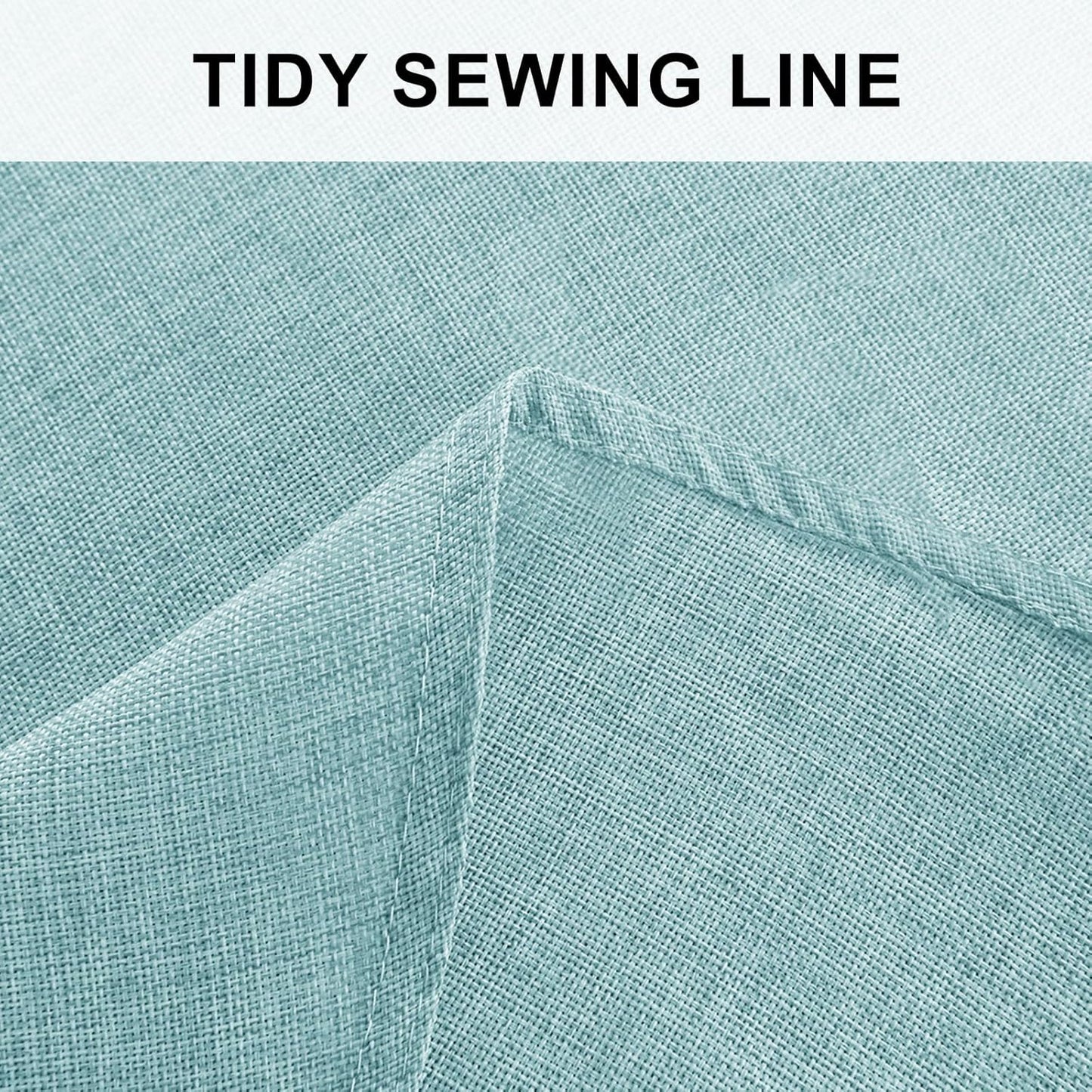 Hiasan Linen Tablecloth 80 Inch Round - Wrinkle and Stain Resistant Washable Polyester Fabric Table Cloth for Dining Room Kitchen Party, Aqua