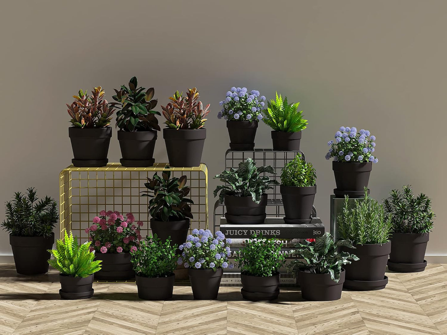 80 Pcs Small Mini Black Clay Pots 2.1'' Terracotta Pot Clay Ceramic Pottery Planter Cactus Flower Pots Succulent Nursery Pots- Great for Window Boxes, Cactus, Plants, Crafts, Wedding Favors