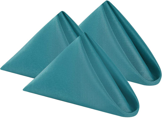 Cloth Napkins 17x17 inch Washable Polyester Dinner Napkins Soft Table Napkins for Wedding Party Dining Banquet(Teal,25PCS)