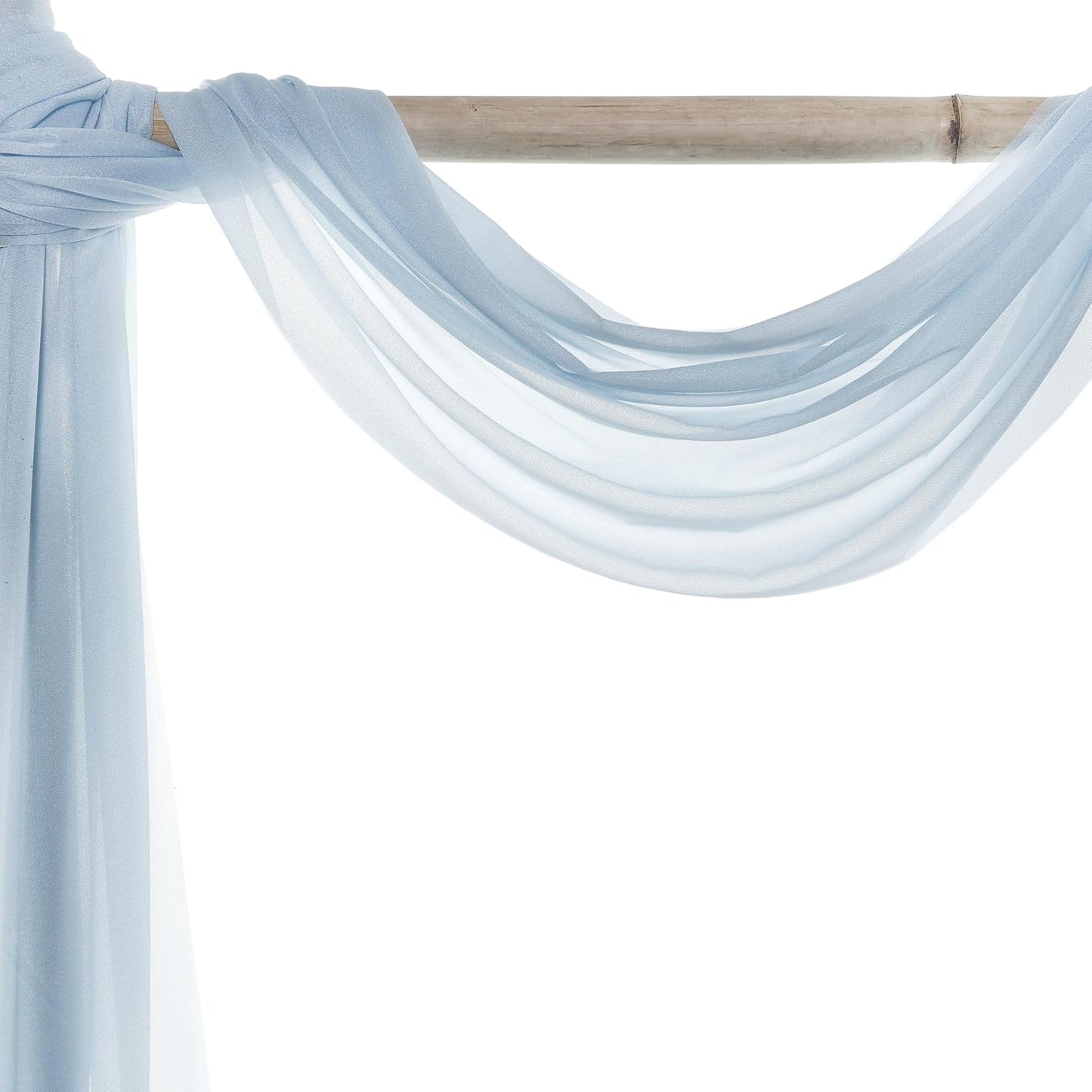 VDS Pack of 2 Panel (30 Inch X 100 Feet) Wedding Arch Draping Fabric Sheer Chiffon Fabric Drapery for Wedding Ceremony Reception Swag Backdrop Canopy Chuppah ARBO Altars Decoration (Baby Blue)