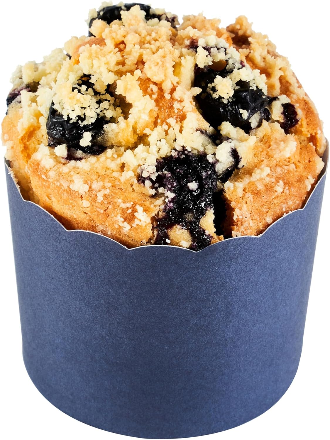 Panificio 6 Ounce Cupcake Wrappers, 200 Scalloped Baking Cups - Oven-Ready, Greaseproof, Midnight Blue Paper Cupcake Liners, Disposable, For Birthdays, Baby Showers, Or Weddings - Restaurantware