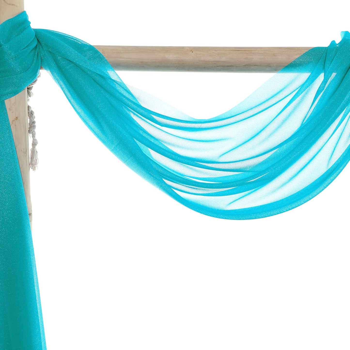 VDS Pack of 1 Panel (30 Inch X 20 Feet) Wedding Arch Draping Fabric Sheer Chiffon Fabric Drapery for Wedding Ceremony Reception Swag Backdrop Canopy Chuppah ARBO Altars Decoration (Peacock Blue)