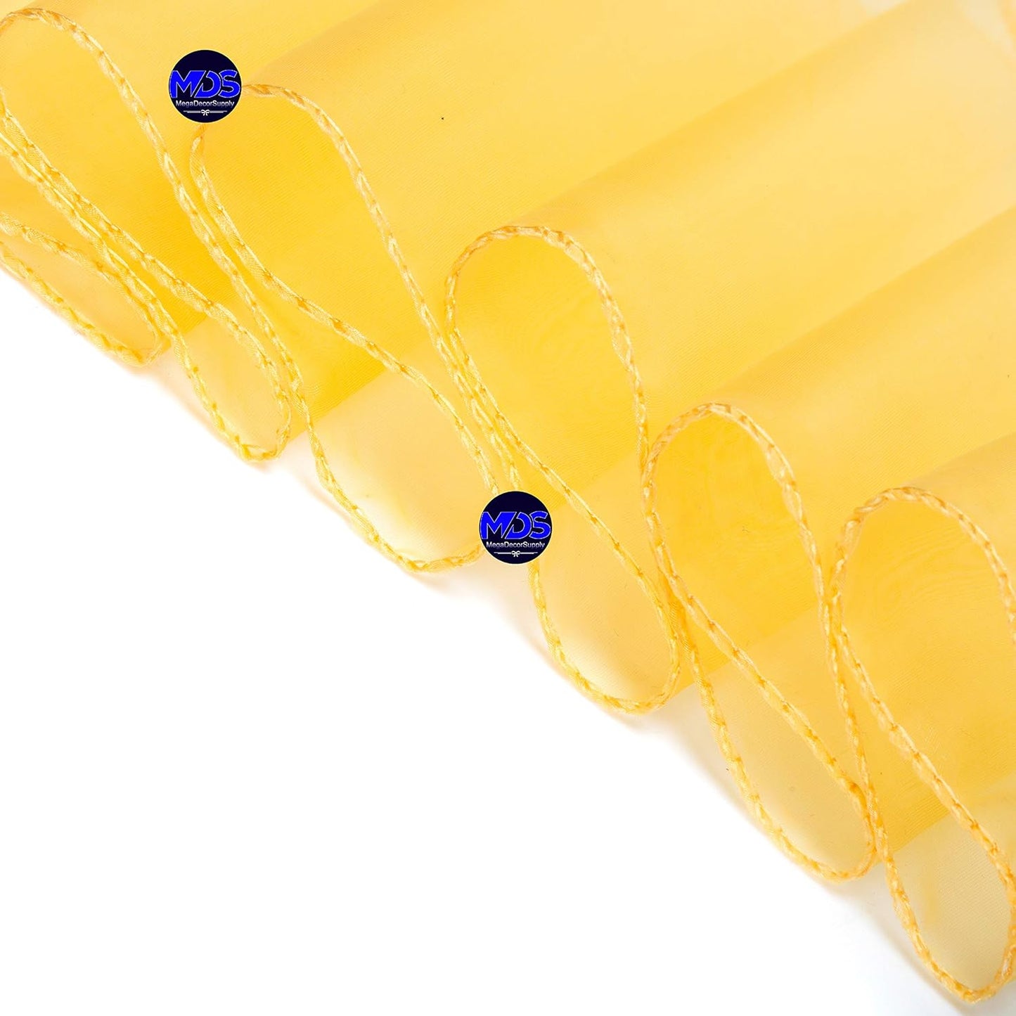 MDS Pack of 50 PCS Organza Chair Sashes Wider Dining Chair Bows Ribbon Tie Back for Wedding Party Birthday Bridal Shower Reception Event Banquet Home Chair Cover Decoration - Gold