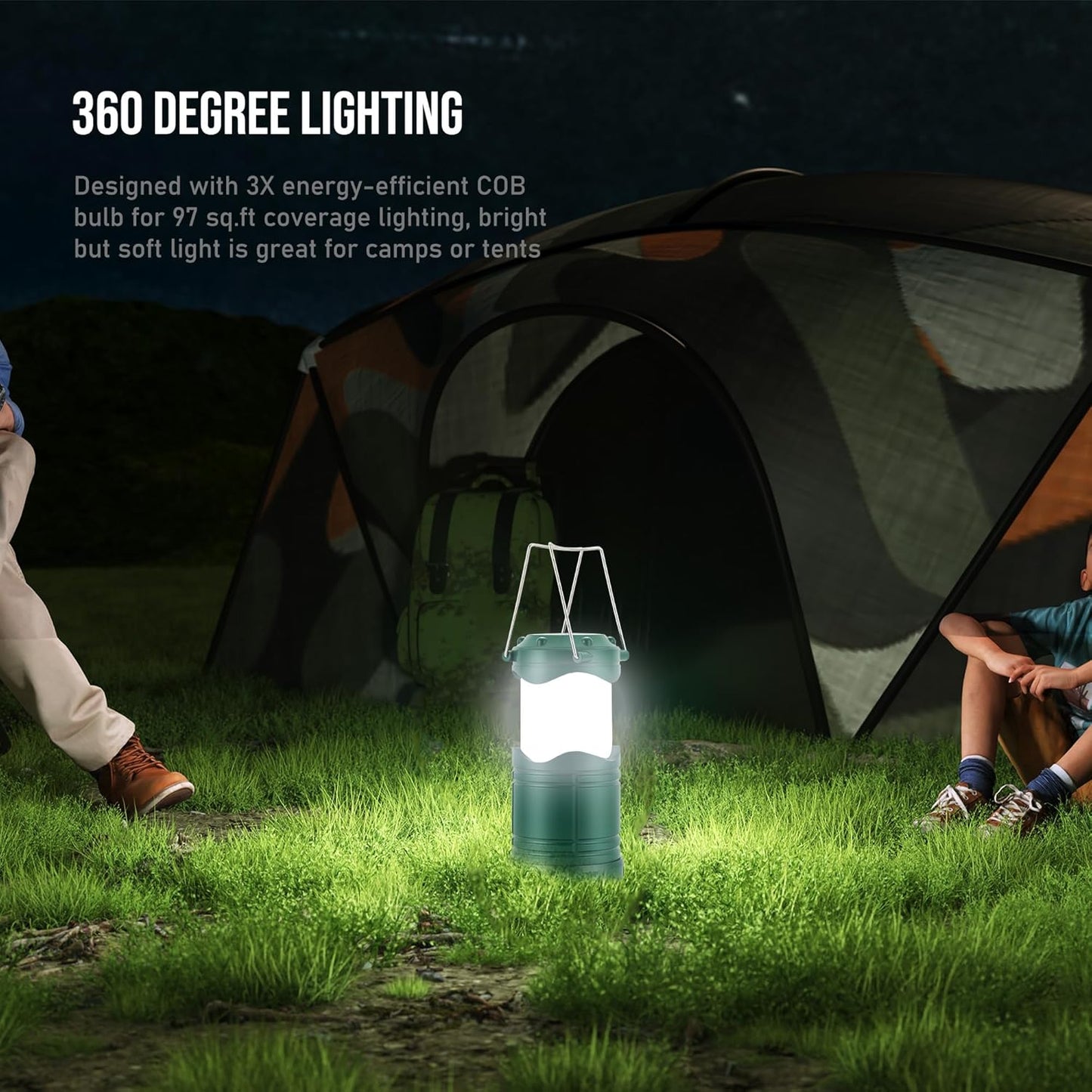 Lichamp LED Camping Lantern, 4 Pack Battery Powered Flashlight for Power Outages, Portable Collapsible Hanging Light Essential for Home, Outdoor, Emergency Lamp Survival Kit Gear for Hurricane, C5