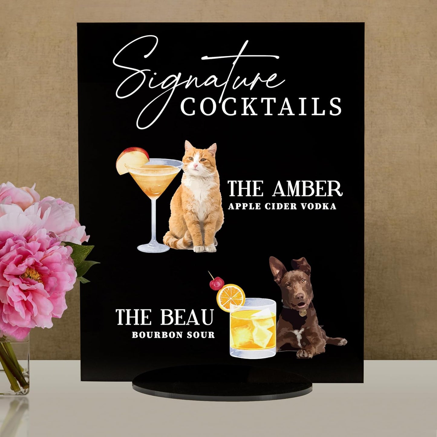 Pet Signature Drink Wedding Signs