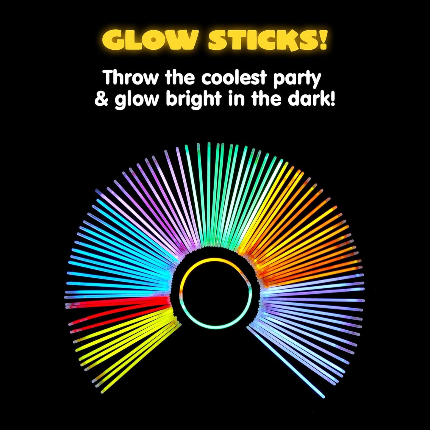 JOYIN 400 Pcs 8" Glowsticks, Halloween Supplies Pack, Bracelets Necklaces, Glow in the Dark Party Favors, Easter, Christmas, Football Party Supplies