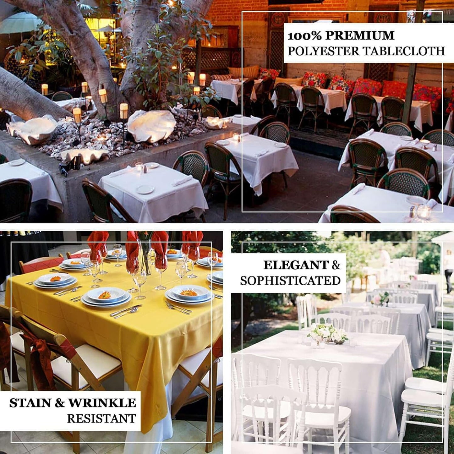 Efavormart 90" Cinnamon Brown Wholesale Linens Polyester Square Linen Tablecloth for Kitchen Dining Catering Wedding Birthday Party Events