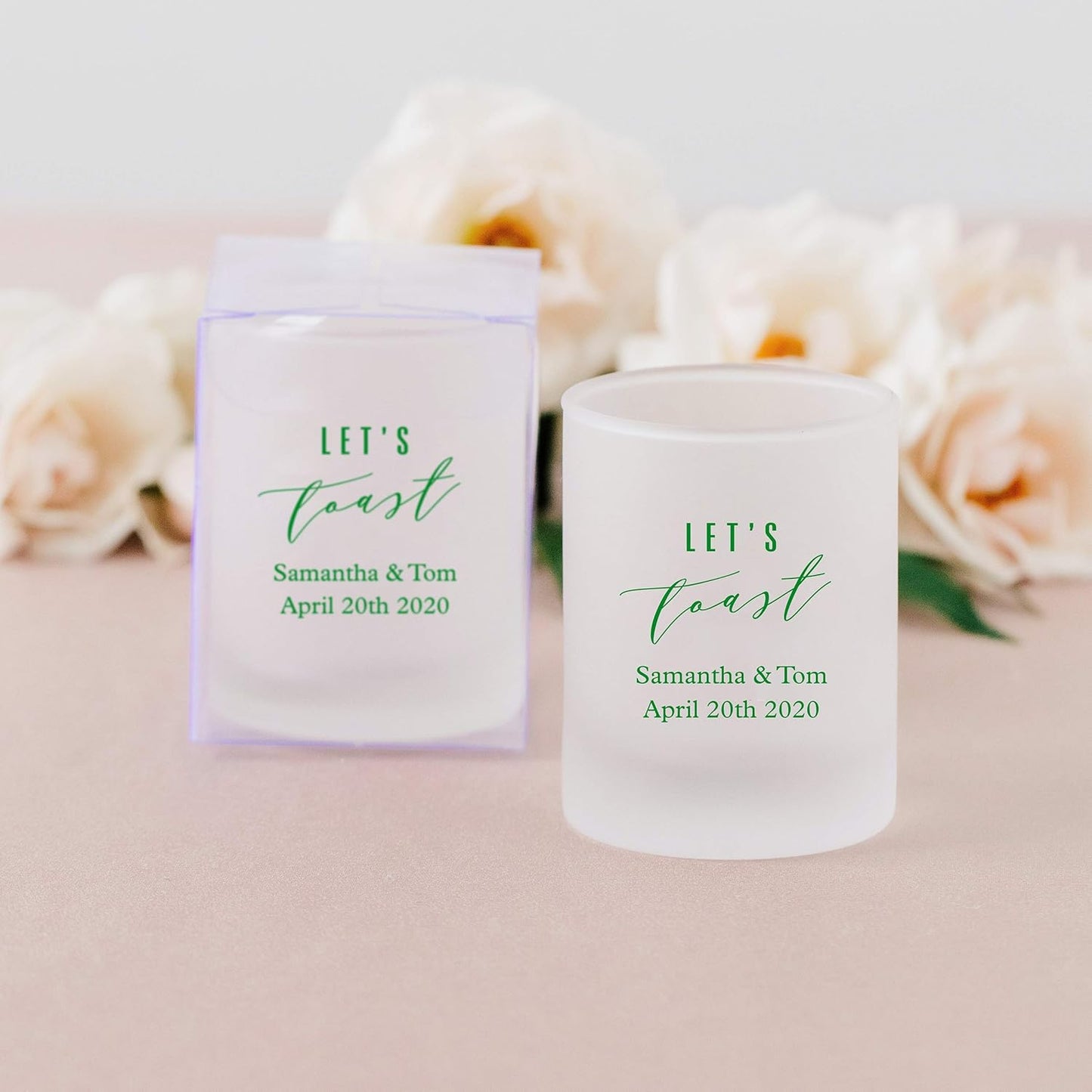 WEDDINGSTAR Personalized 3oz Frosted Shot Glass Customizable Full Color Print - 132 pack