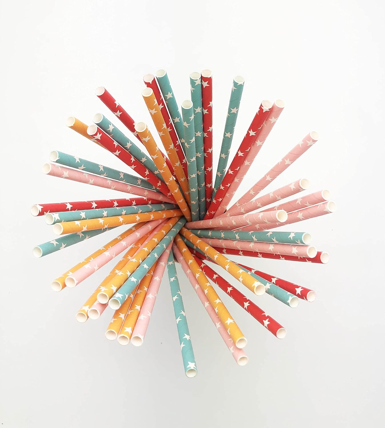 100 Pcs Colorful Disposable Straws, Star Drinking Straws, Rainbow Paper Straws for Juices, Shakes, Cocktail, Smoothies, Party Supplies (Colorful)