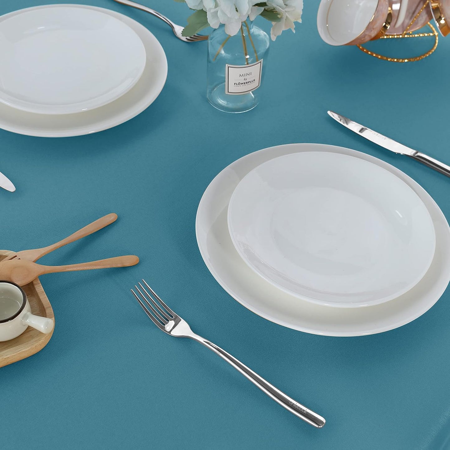 Fitable Square Tablecloth 60x60 inch Tablecloth Stain and Wrinkle Resistant Washable Polyester Table Cloth for Buffet Parties and Camping, Teal