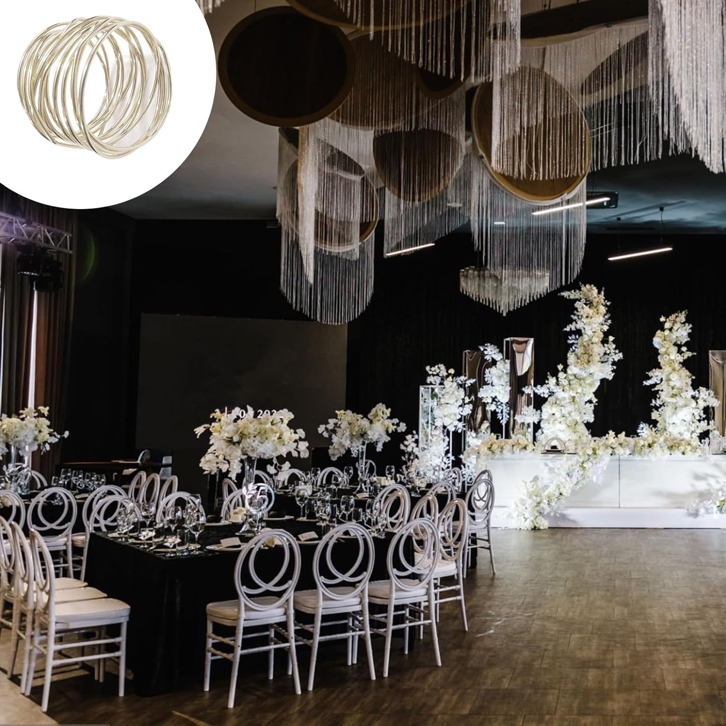 Silver Napkin Rings - 6 PCS Metal Napkin Rings(Twisted Wire) Napkin Holders Buckles for Family Dinner, Wedding, Party,Table Decorations