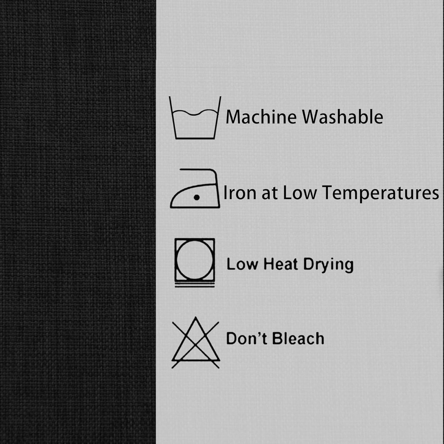 Hiasan Faux Linen Rectangle Tablecloth - Wrinkle and Stain Resistant Washable Table Cloth for Kitchen Dining Room Holiday Table Cover for Dinner, Black, 70 x 140 Inch