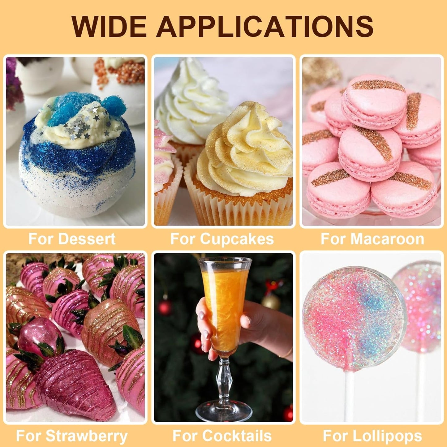 Purple Edible Glitter - 15g Food Grade Luster Dust Powder, Cake Decorating Sprinkle Glimmery Dust for Drinks, Wine, Fondant, Chocolate, Candy, Cookie, Vegan