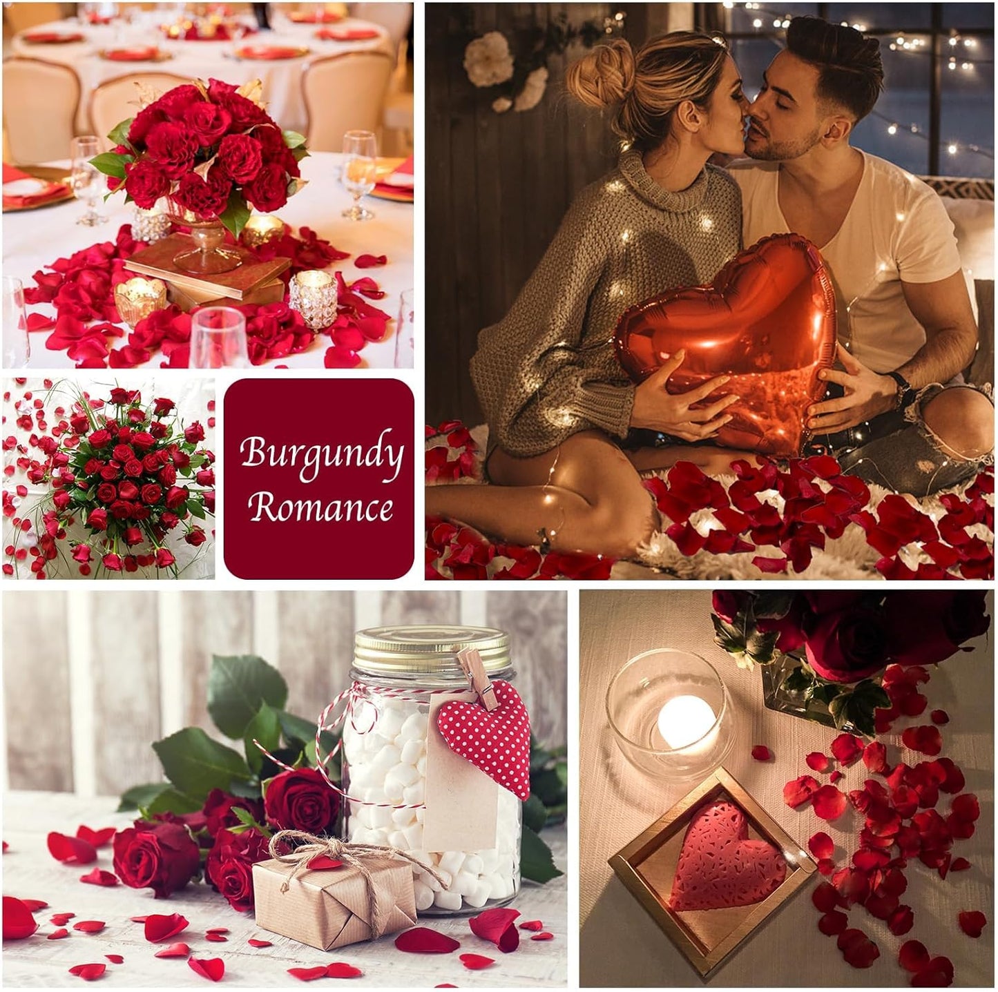 180 PCS Dried Real Red Rose Flower Petals Confetti for Wedding, 1.75oz Preserved Freeze Petals for Romantic Night Wedding Proposal Valentine's Day Centerpeice Decor