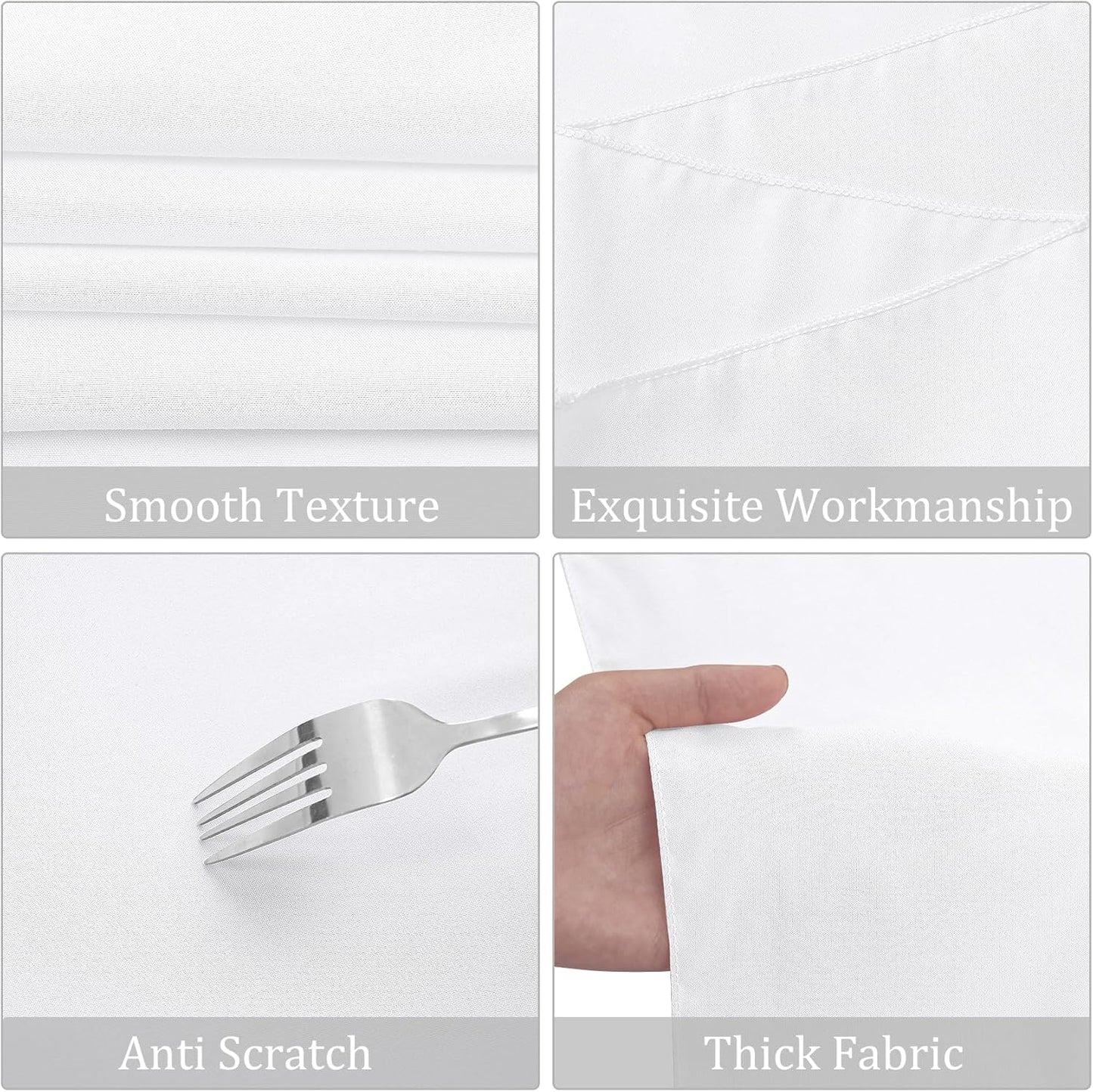 8 Pack Round Tablecloth 70 Inch White Round Table Covers Bulk Washable Polyester Fabric Table Clothes for Wedding Party Reception Banquet Buffet Restaurant (White, 70 Inch)