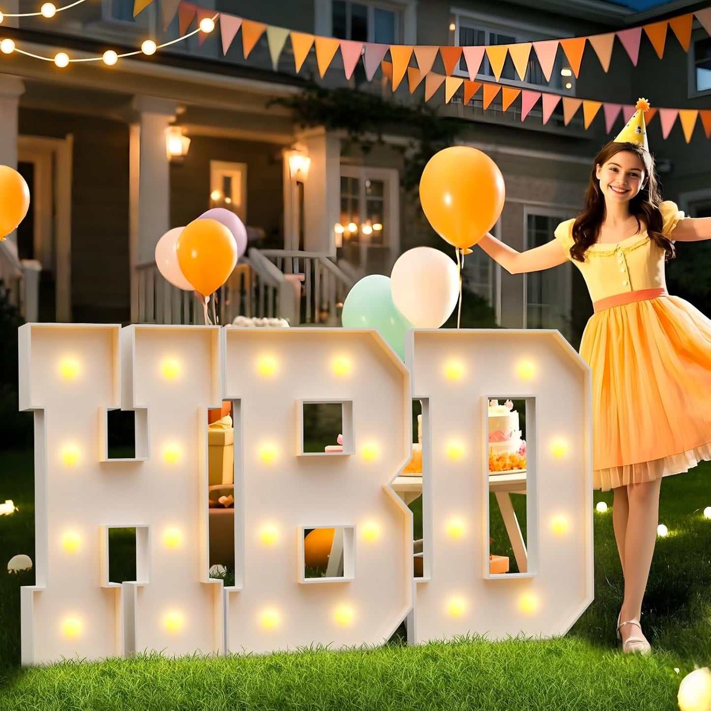 imprsv 3FT Block Marquee Letters Light Up Letters for Birthday Baby Shower Party Backdrop Decor, Large Light Up F for Wedding Decorations Engagement Party Decorations