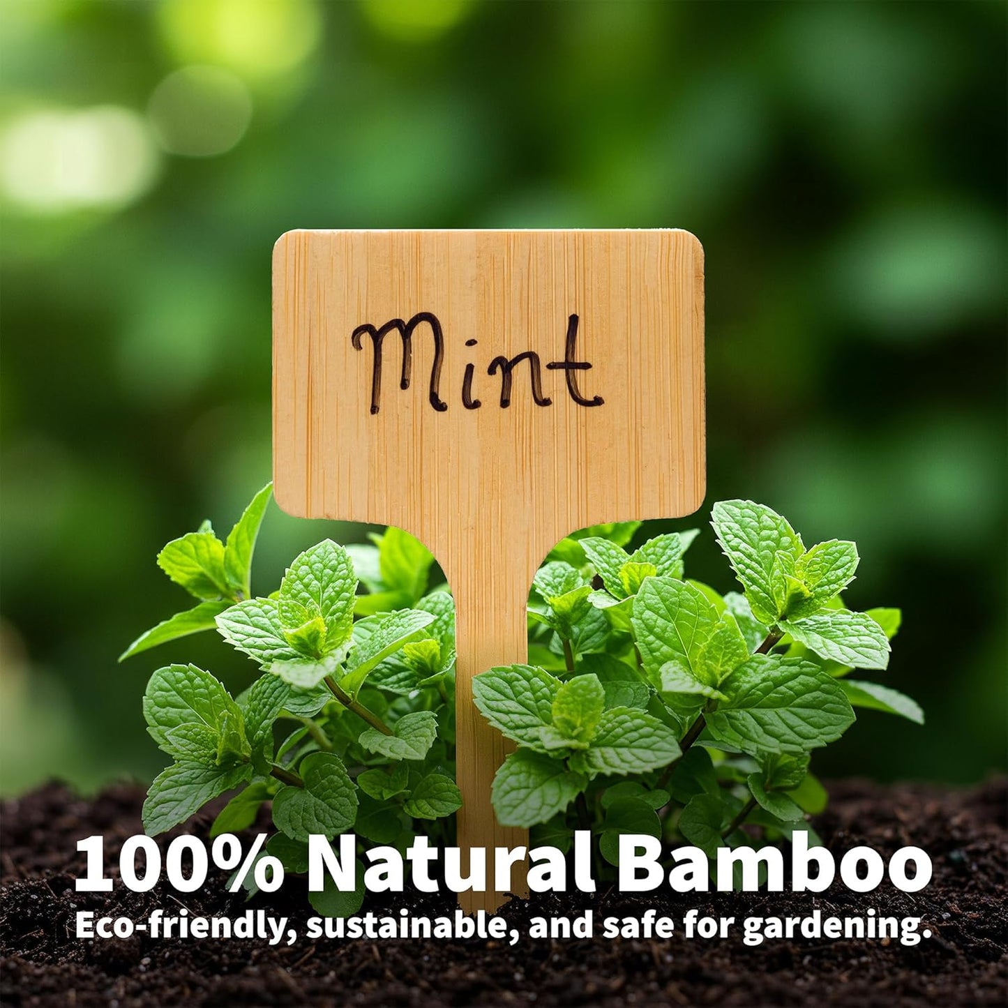 52-Piece Eco-Friendly Bamboo Plant Labels | Beautiful Natural Bamboo Garden Markers for Seedlings, Herbs, Flowers & Vegetables | Sustainable Gardening Tags & Gifts