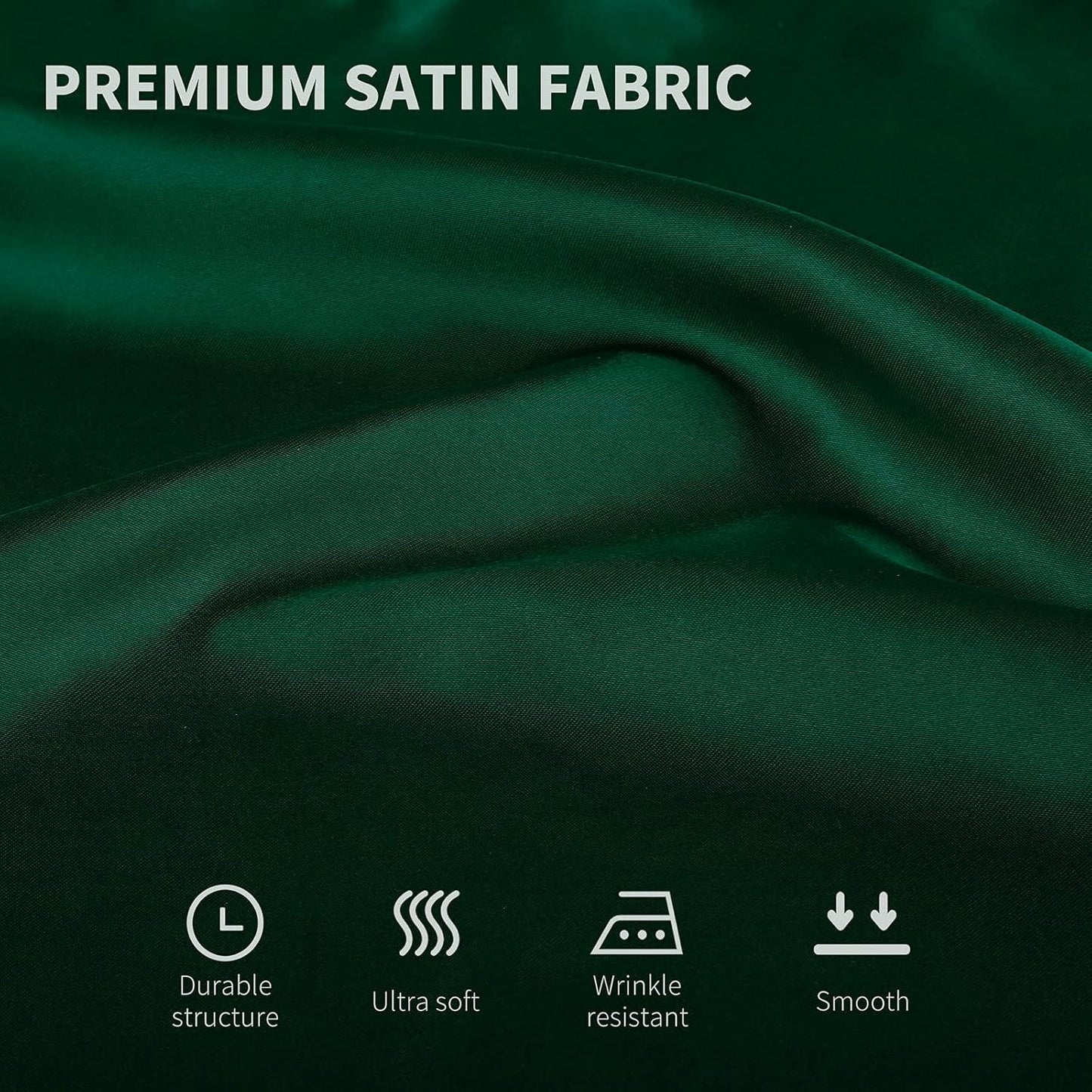 Aneco 16 Pack Square Satin Napkin Bright Silk Table Napkin Soft Smooth Fabric Table Napkin for Wedding Banquet Party Decoration, Forest Green, 17 x 17 Inch