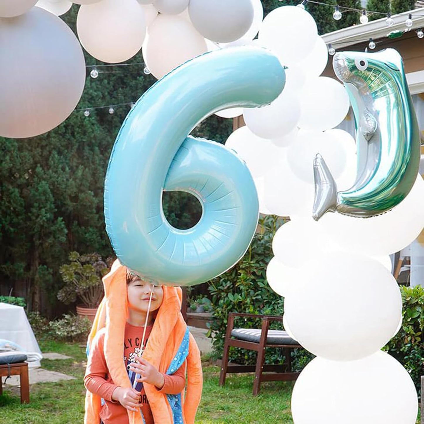 40 inch Blue Number 6 Large Numbers Balloon 0-9 Birthday Party,Foil Mylar Big Balloon Digital 6 for 6 16 26 66 Birthday Party,Wedding, Anniversary Supplies Decorations (Blue No 6)