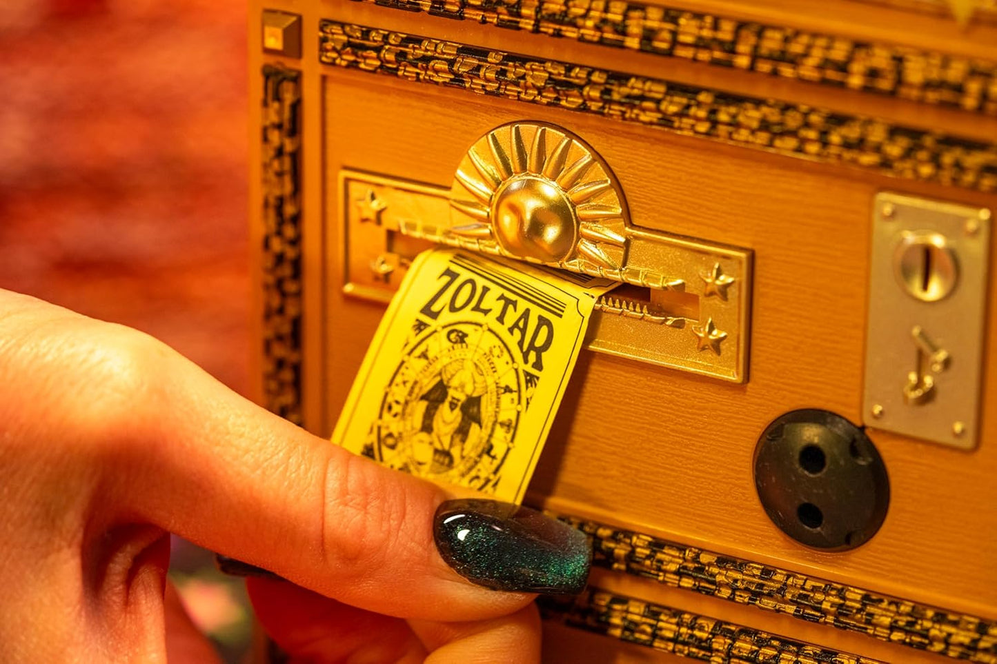 New Wave Toys Zoltar Speaks Mini Replica Fortune Teller Machine, Fully Animated 1/6 Scale with Card Dispenser, USB-C Rechargable