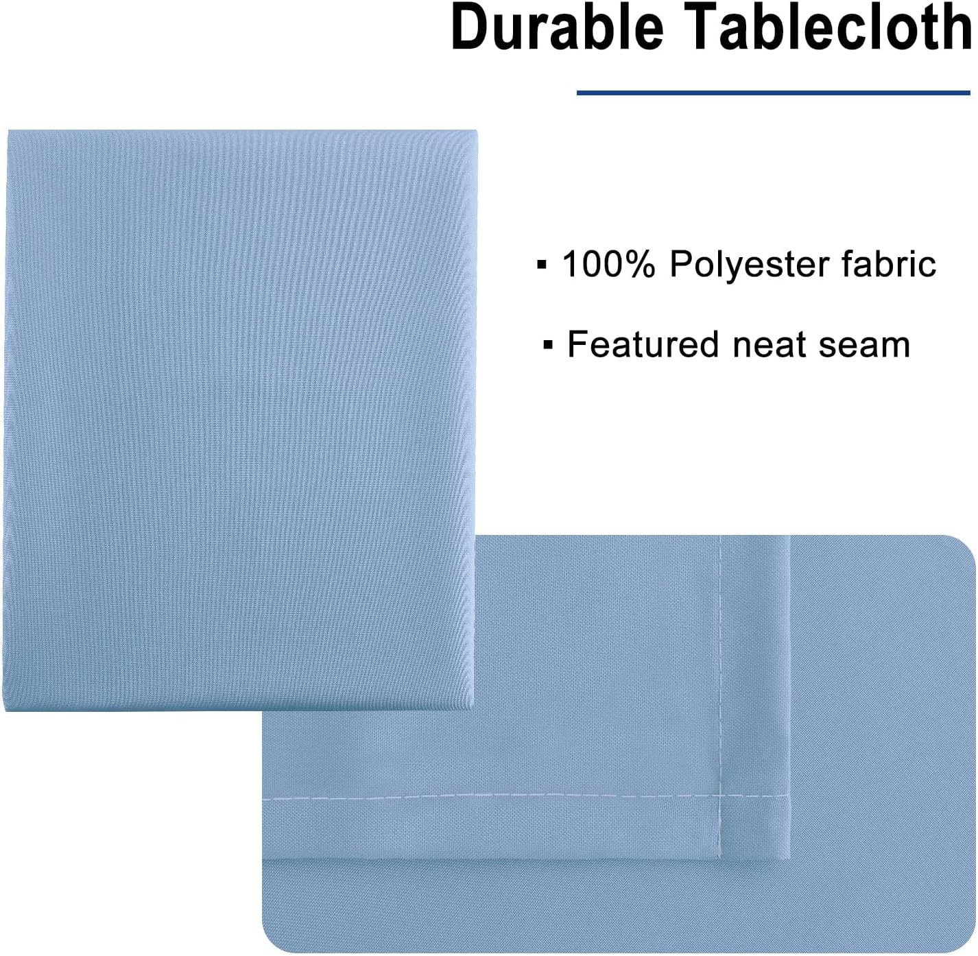 Hiasan Square Tablecloth - Waterproof and Spillproof Dining Room Washable Polyester Table Cloth for Dining Room, 30 x 30 Inch, Dusty Blue