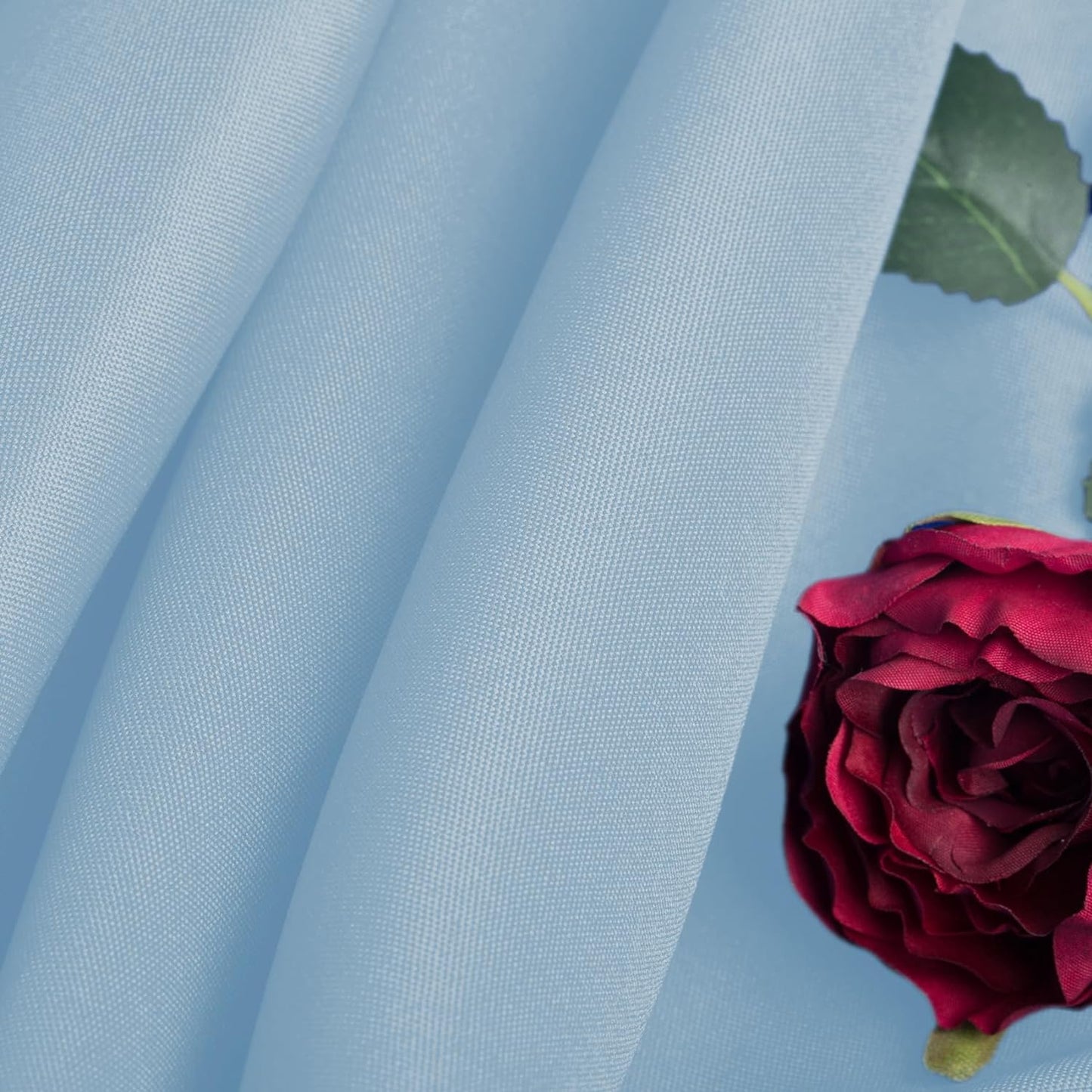 Ascoza 2pack 90 Inch Blue Mist Round Tablecloth in Washable Polyester Fabric for Wedding/Banquet/Restaurant/Parties