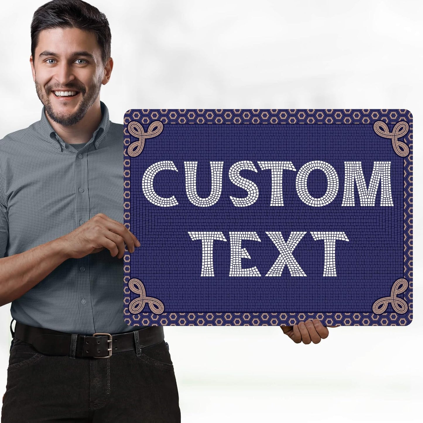 Custom Sign, Custom Street Sign, 11 Font Colors, 13 Font Styles, 4 Hole Options, 22 Sizes, 18x24 Inches, Rust Free DiBound, Fade Resistant, Made in USA by My Sign Center (Fauxsaic 1)