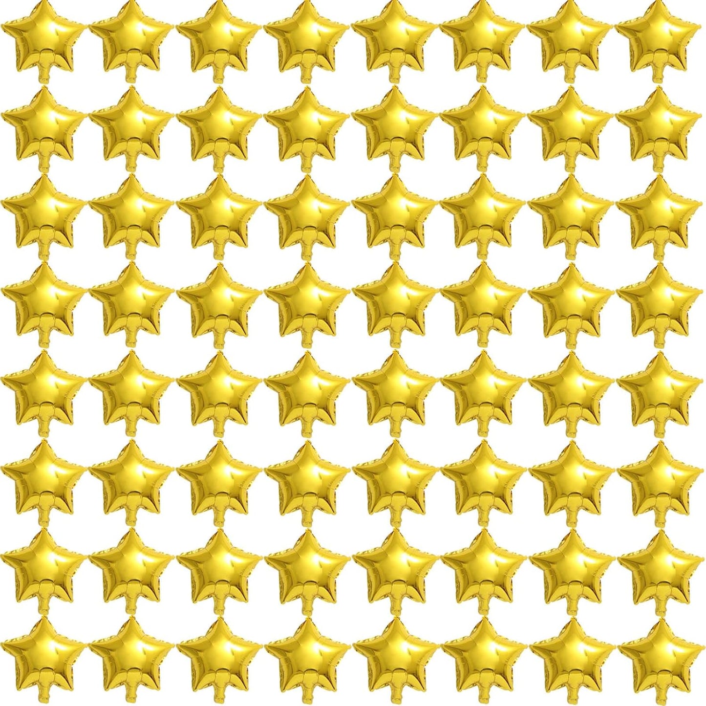 50 Gold Star Balloons - 5" Small Gold Foil Star Mylar Balloons for Party Decorations