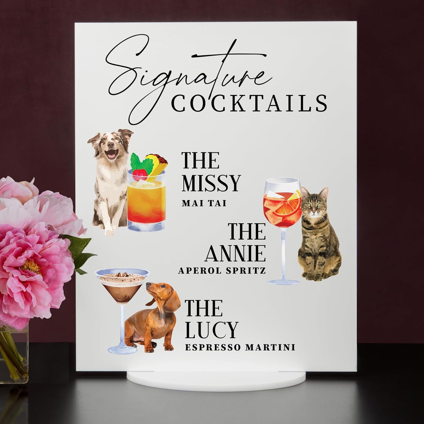Pet Signature Drink Wedding Signs