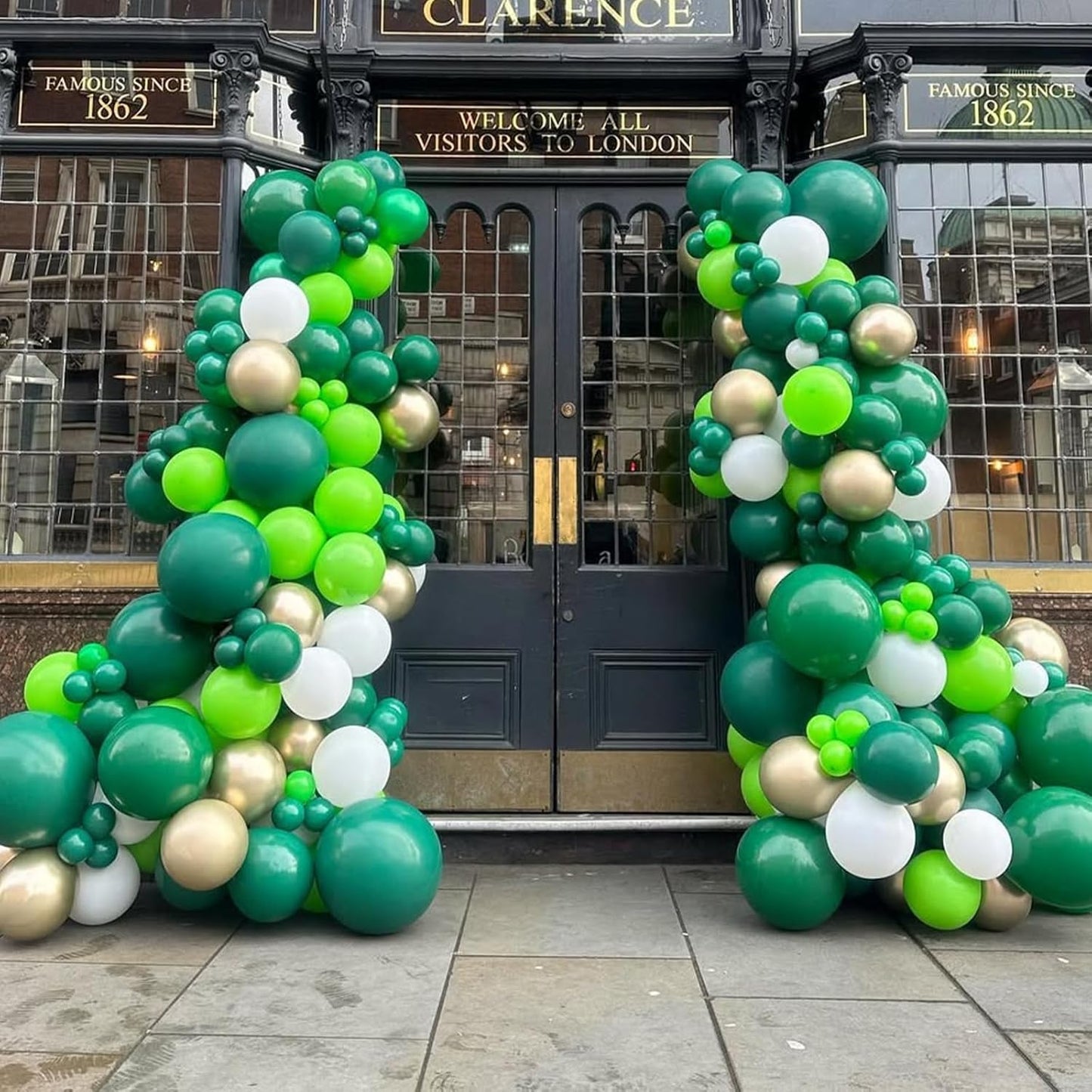 Green and Gold Balloons Garland Arch Kit, Green Balloon Arch Kit with Different Sizes for Graduation, St. Patrick's Day, Baby Shower, Birthday, Jungle Safari Party Decorations