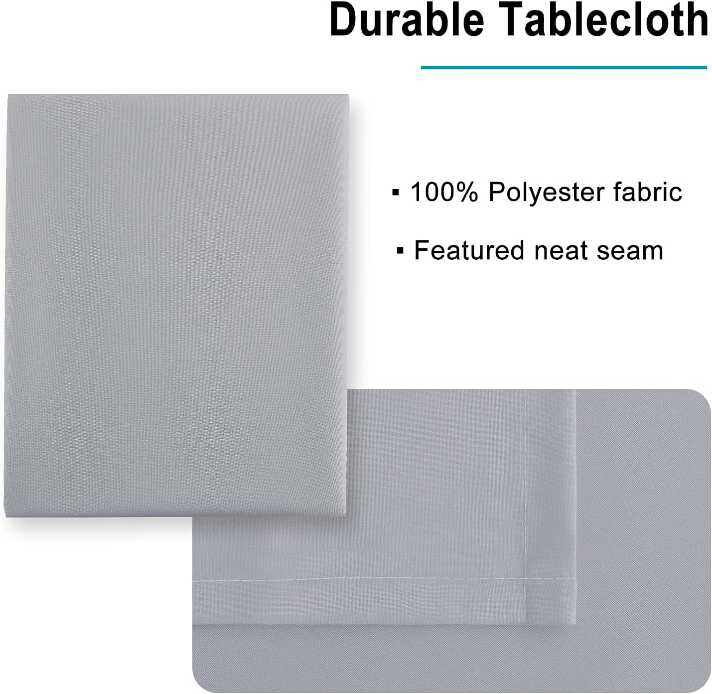 Hiasan Silver Grey Rectangle Tablecloth - Waterproof and Spillproof Washable Fabric Table Cloth for Dining Room Kitchen Party and Outdoor, 54 x 108 Inch