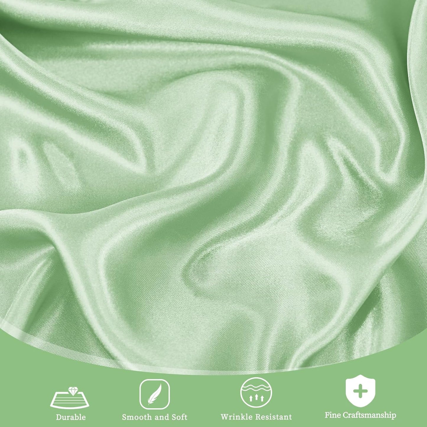 fani 12 Pack 120 Inch Sage Green Satin Tablecloth - Silky Round Tablecloth Overlay Smooth Fabric Table Cover, Bright Table Decoration for Wedding Party Banquet Events Restaurant Kitchen Dining