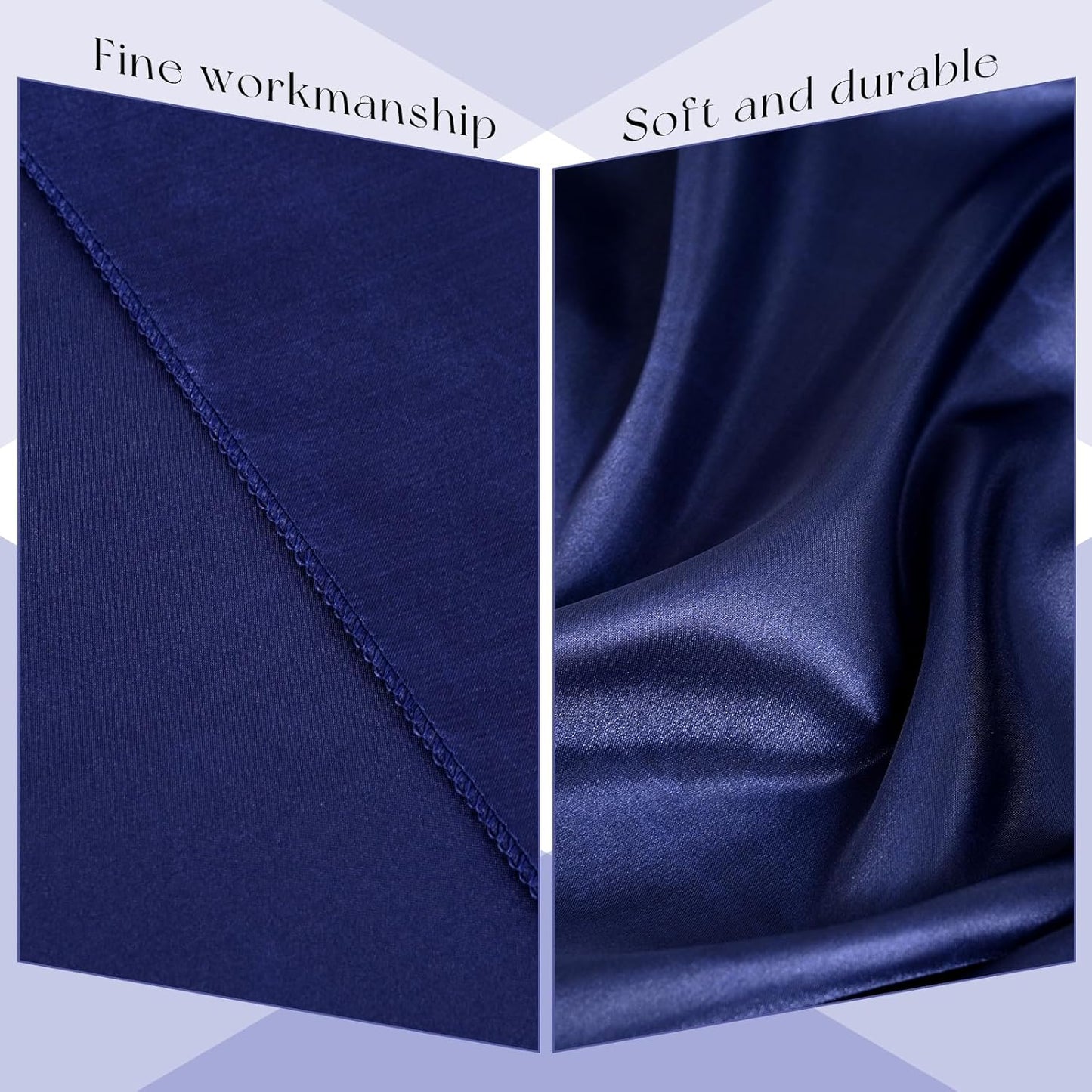 6 Packs Satin Tablecloth 120 Inch Navy Blue Round Table Cloth Silk Tablecloth Smooth Fabric Overlay Satin Table Cover Decoration for Wedding Party Banquet Events