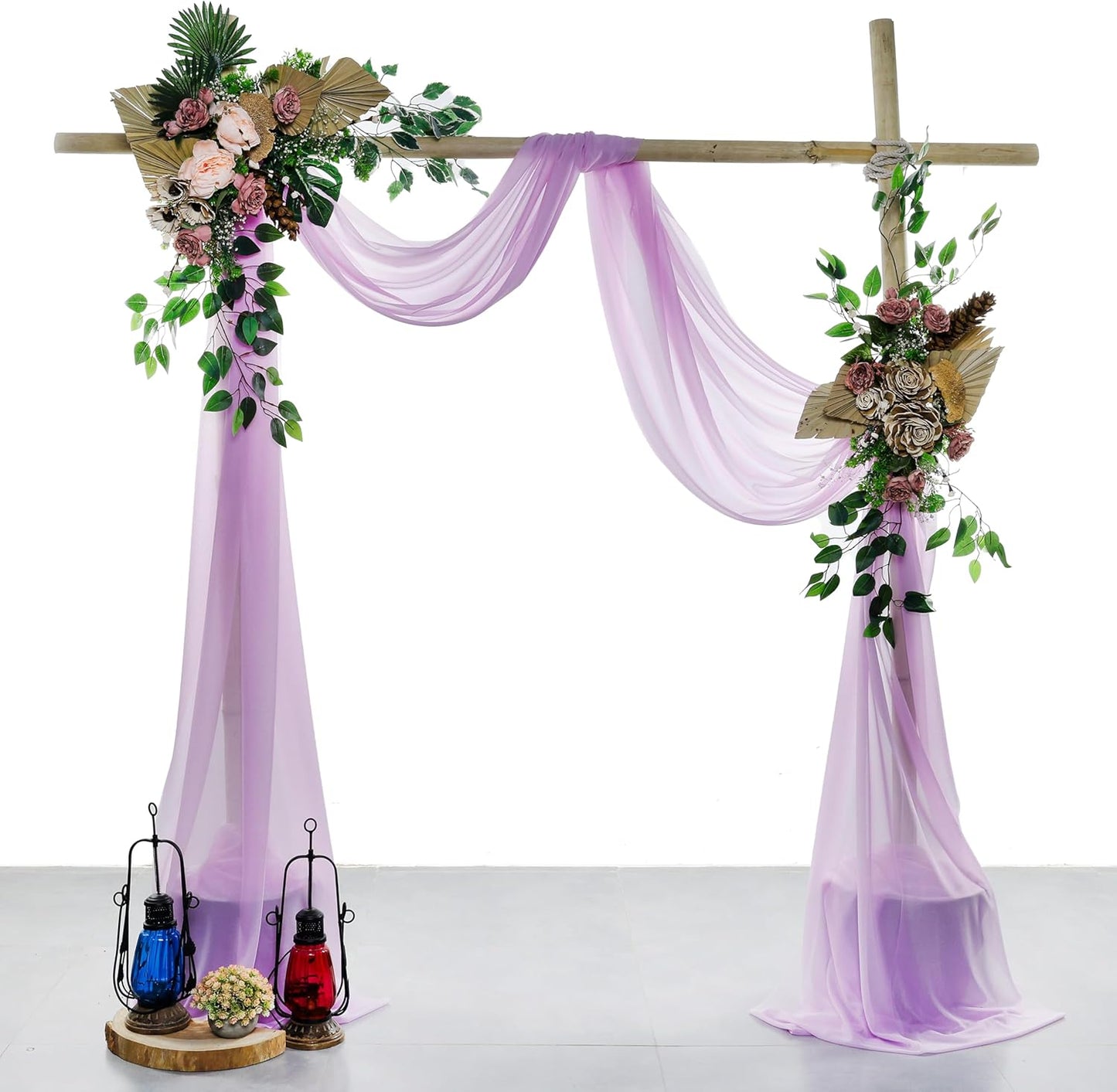 VDS Pack of 1 Panel (30 Inch X 50 Feet) Wedding Arch Draping Fabric Sheer Chiffon Fabric Drapery for Wedding Ceremony Reception Swag Backdrop Canopy Chuppah ARBO Altars Decoration (Orchid)