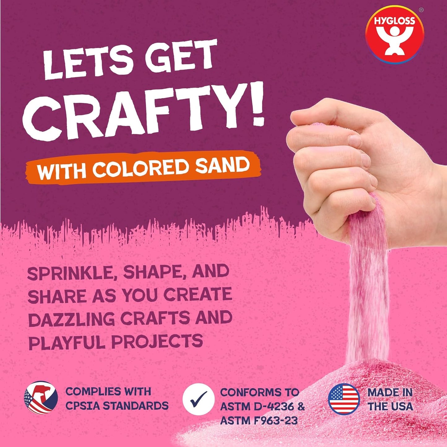 Hygloss Colored Sand for Crafts – 3 lb Bottle, Light Blue – Vibrant Colorful Fine Sensory Play Sand Art Kits for Kids – Classroom Activities for Children 3 4 5 6 7 8 9 10 11 12 – Safe for Ages 3+