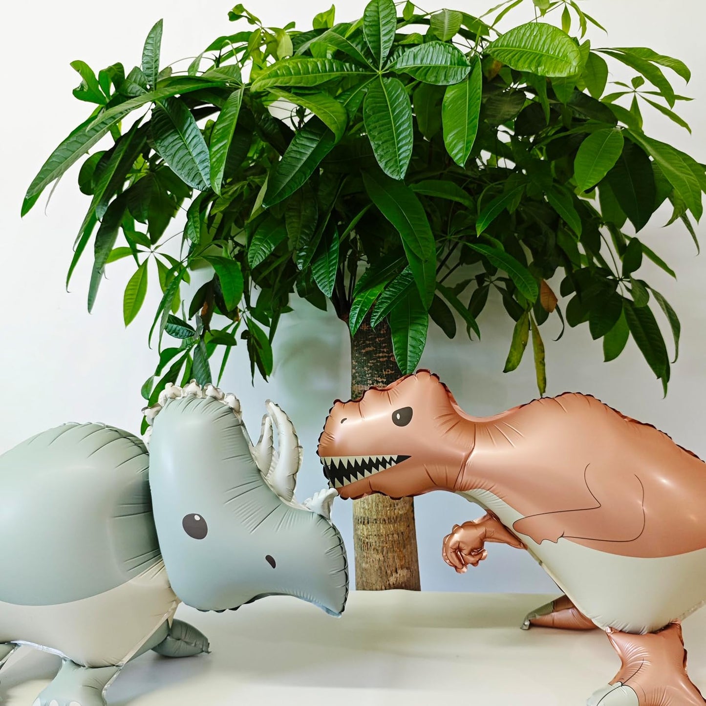 Matte Self Standing Dinosaur Tyrannosaurus Animal Balloons Cute inflatable dinosaur Foil Balloons for Dinosaur themed Three Rex Birthday Party Boy Kids Adults Birthday Party Supplies Decor