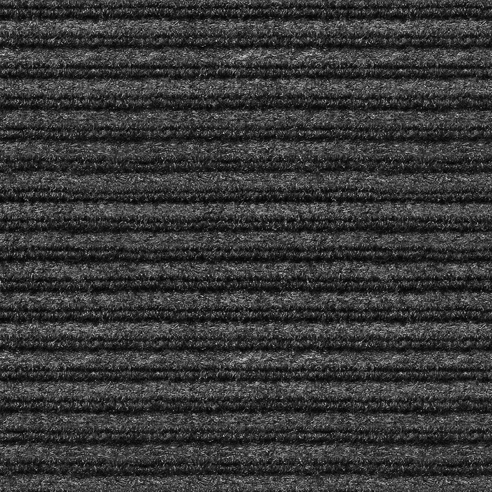 House, Home and More Indoor Outdoor Double-Ribbed Carpet Runner with Skid-Resistant Rubber Backing - Smokey Black - 3 Feet x 10 Feet