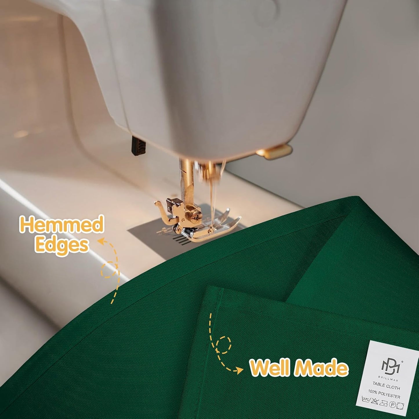 BRILLMAX 4 Pack Hunter Green Tablecloths for 8 Foot Rectangle Tables 90 x 156 Inch - 8ft Rectangular Bulk Linen Polyester Fabric Washable Cloth Cover for Wedding Reception Banquet Birthday Party