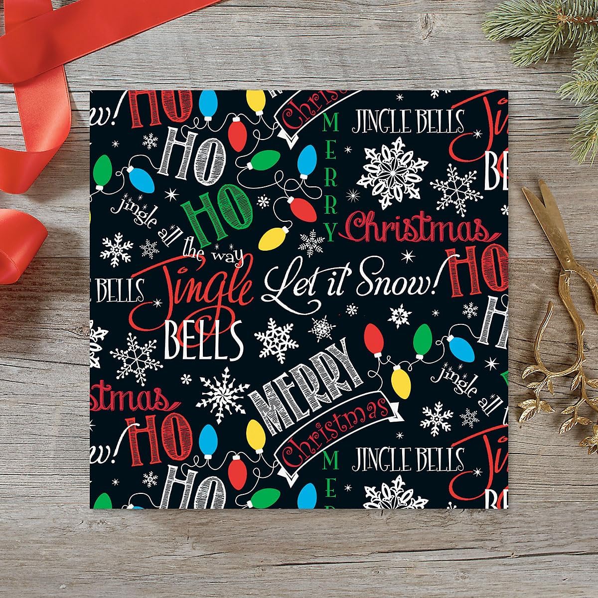 Current Let It Snow Christmas Rolled Wrapping Paper - Premium Jumbo 23-Inch x 32-Foot Gift Wrap Roll, 61 Square Feet Total