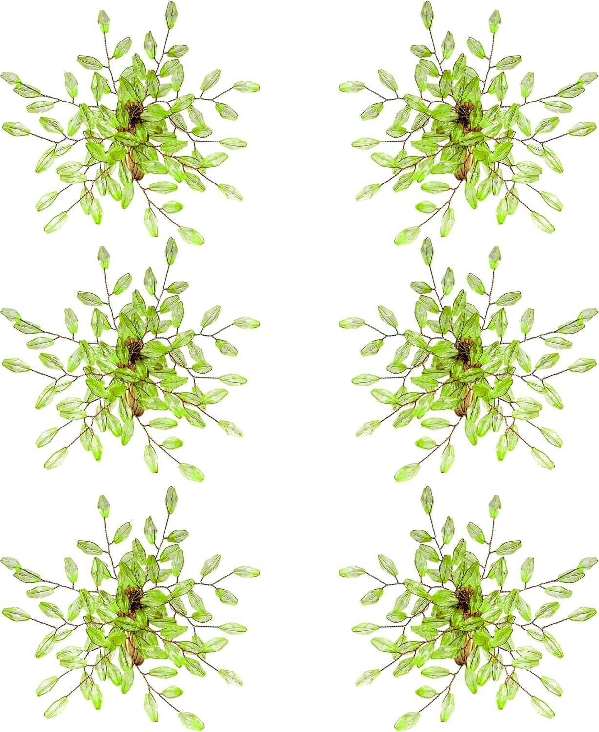 Napkin Rings Set of 6 for Dining Table Decoration Parties Everyday Metal Napkin Holder Leaf Green (Pack of 6)