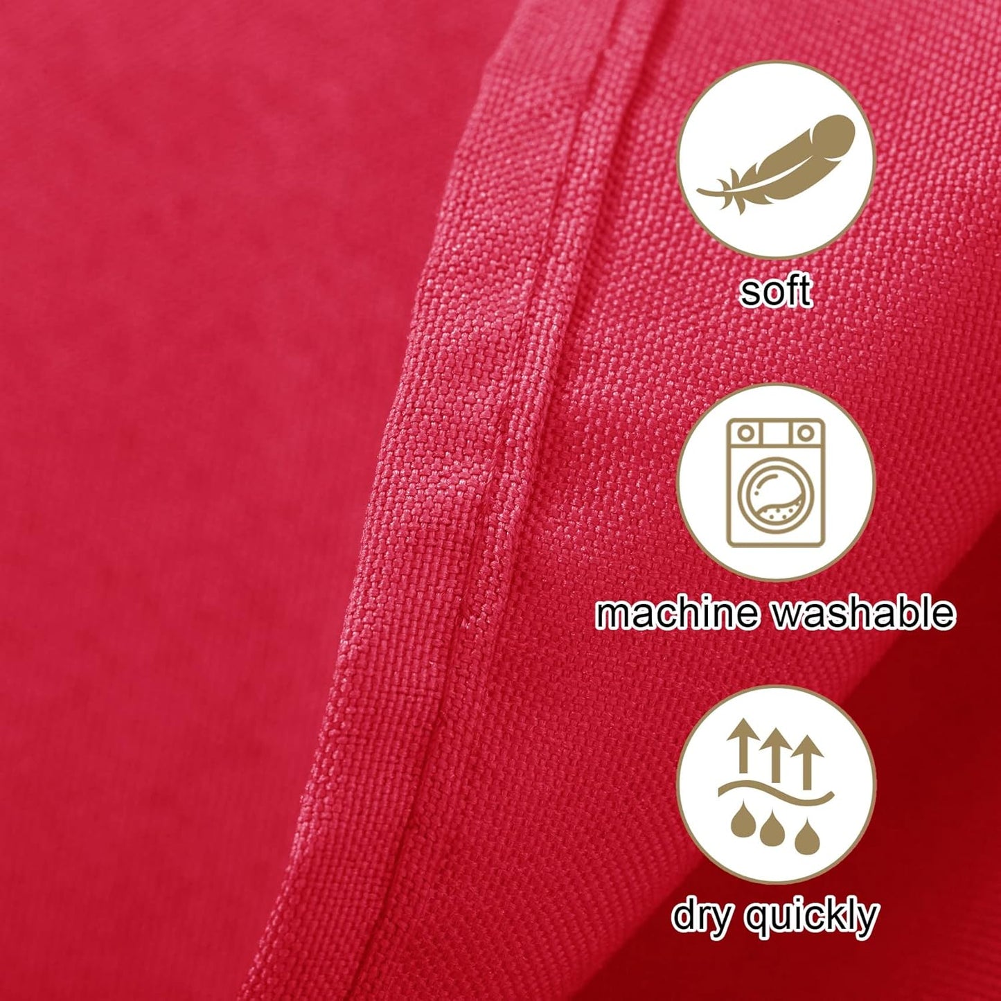 Ascoza 2pack 90x132 Inch Red Rectangular Tablecloth 8 Feet Table Cloth in Polyester Fabric for Wedding/Banquet/Restaurant/Parties