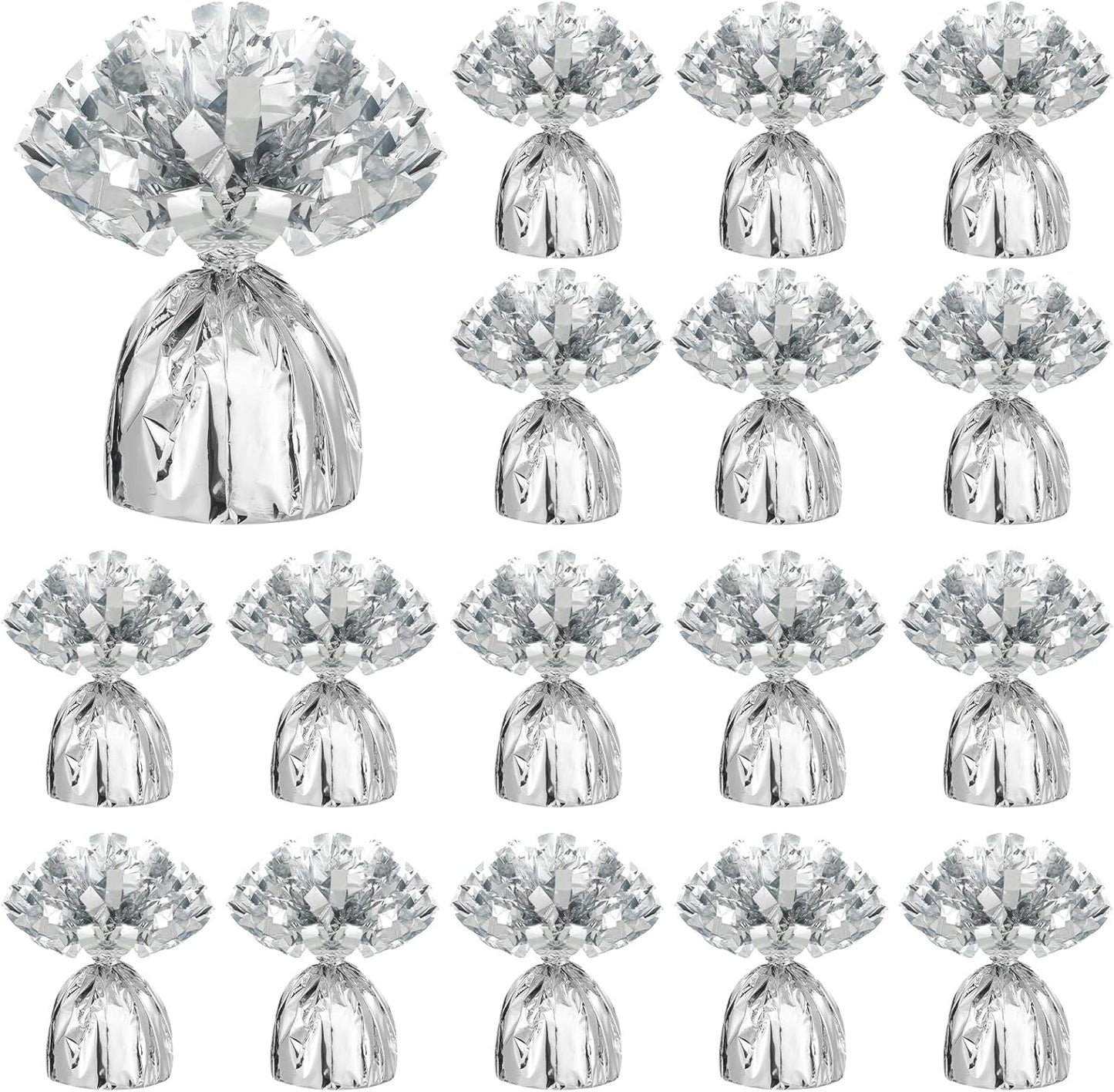 36 Pcs Metallic Balloon Weights Set Heavy Solid Metallic Anchor Balloon Holder Weights for Balloons Table Centerpiece DIY Decor for Birthday Party Favors Wedding 2.5 x 5 Inch(Silver)