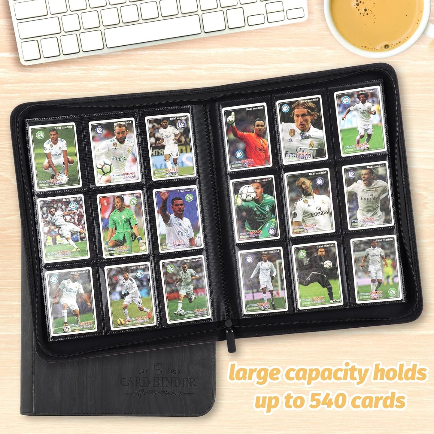 Trading Card Binder, Card Collection Binder Album Folder with 540 Side Loading Pockets, 9 Pocket Trading Card Album Folder for TGC,MTG, Baseball Cards, Yugioh.