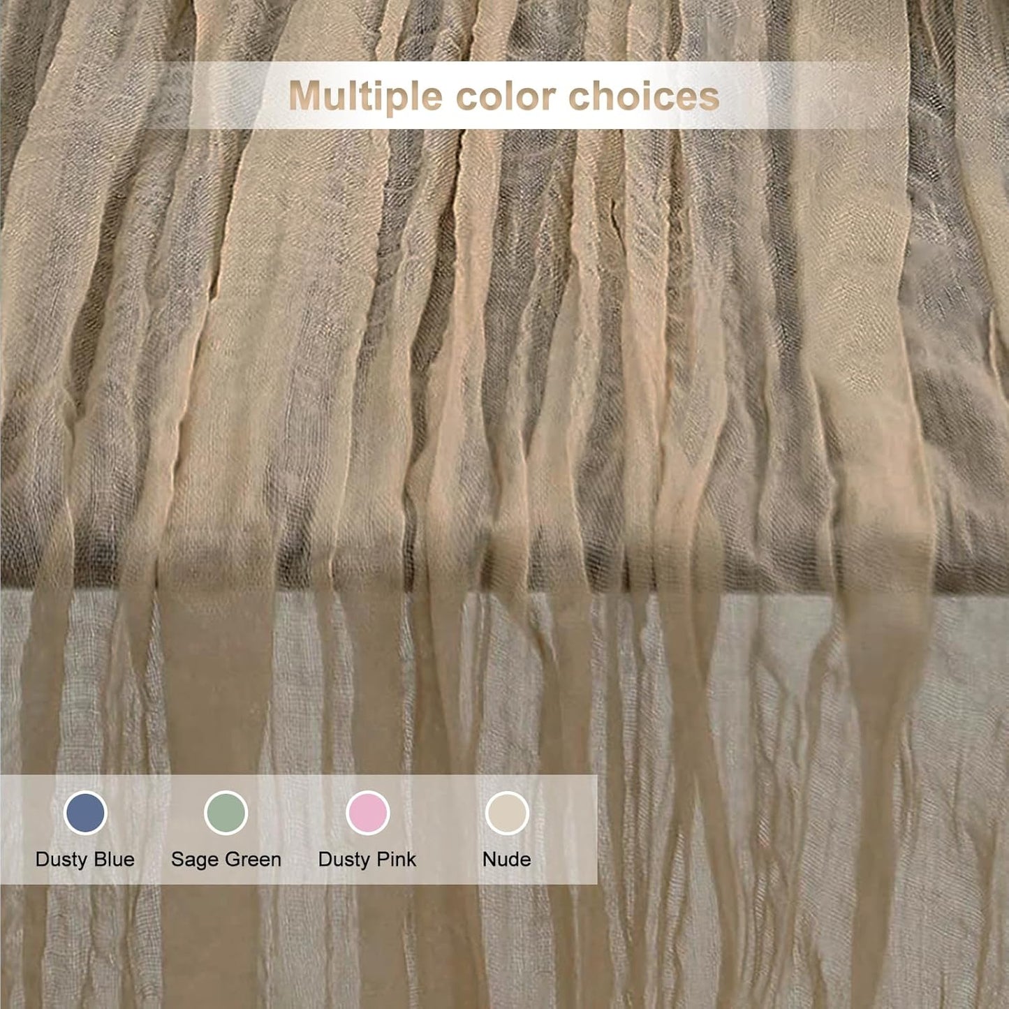 6 Pack Khaki Cheesecloth Table Runner 35x120 Inch 10Ft Rustic Gauze Cheese Cloth Table Runner Sheer Cheesecloth Table Runners for Wedding Party Bridal Shower Decoration